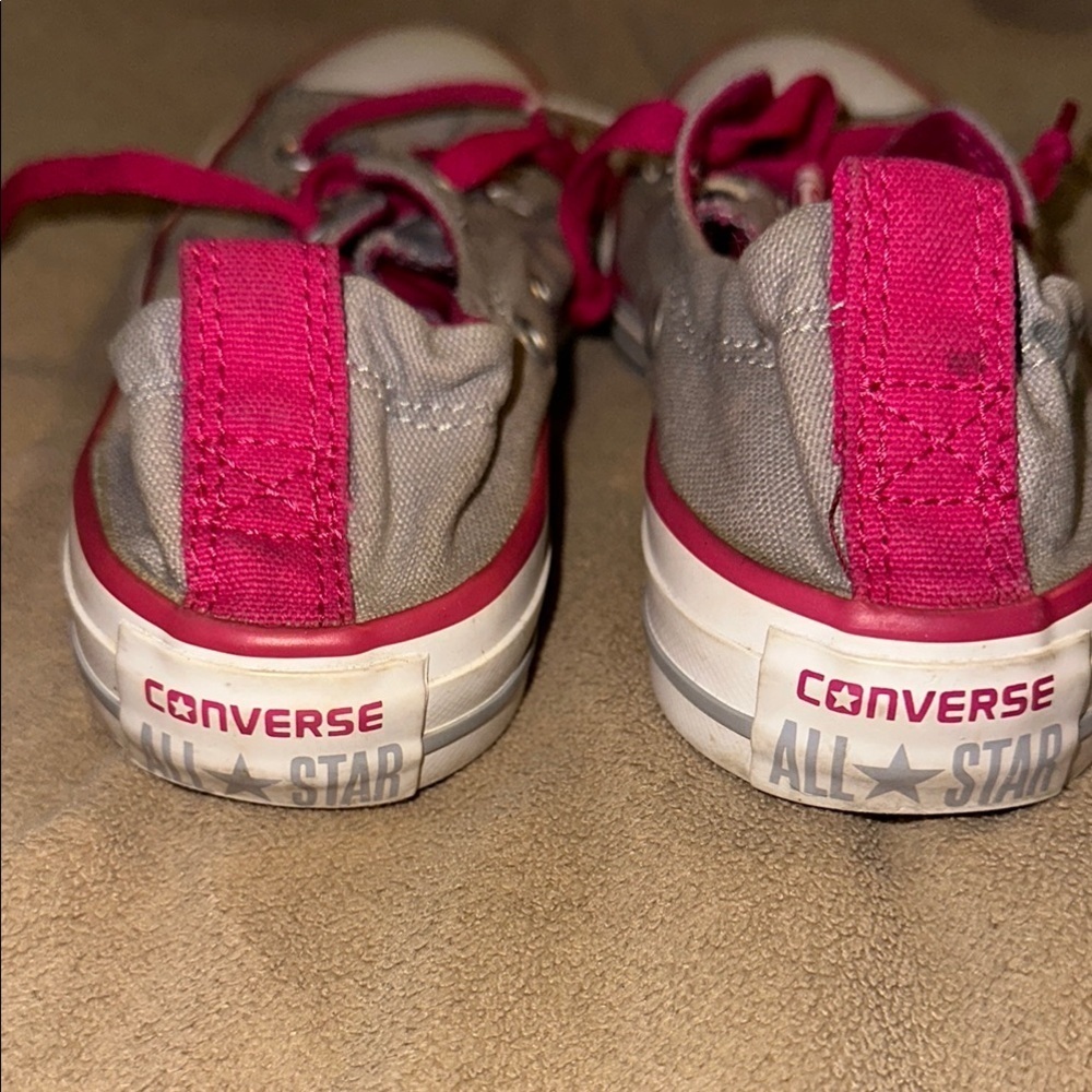 Converse Allstar Chuck Taylor Women’s Size US 5 Gray and Pink Sneakers Slip ons - Picture 3 of 7
